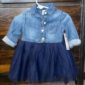 OshKosh B'gosh Blue Denim and Navy Tulle Dress